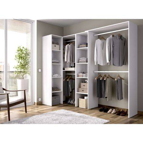 Vestidor de rincón Luz 2 color Blanco 228cm (ancho) 79.4 cm (fondo) 187 cm (alto)