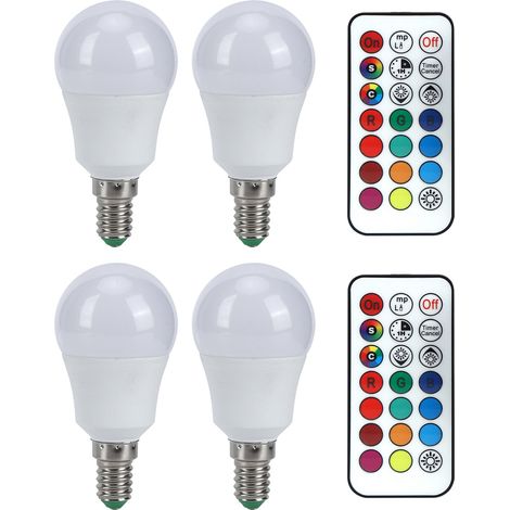 45W RGB-LED-Lampe mit Fernbedienung – Ambientebeleuchtung für Schlafzimmer, Treppenhaus, Bar – 85–265 V (E14-Sockel, Warmweiß 3000K) (1/5)