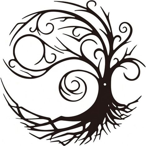 Art Deco Tree of Life Metal Wall Decoration 30x30cm – Captivating design for living room, bedroom, garden – Add an artistic touch (1/5)