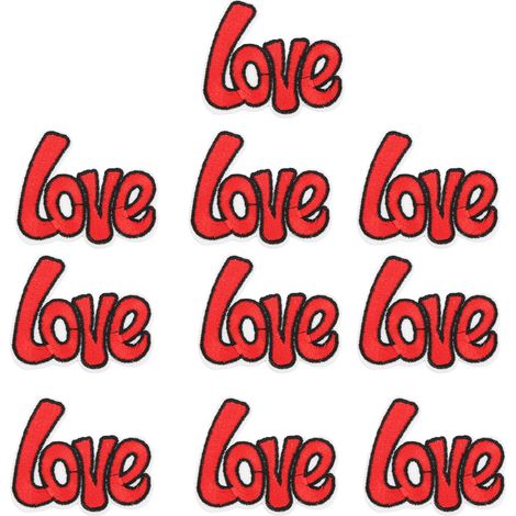 10Pcs Love Embroidered Patch Fine Embroidery Shading Blemishes Damage DIY Love Patches for Clothes Handbags Hats Pants (1/5)
