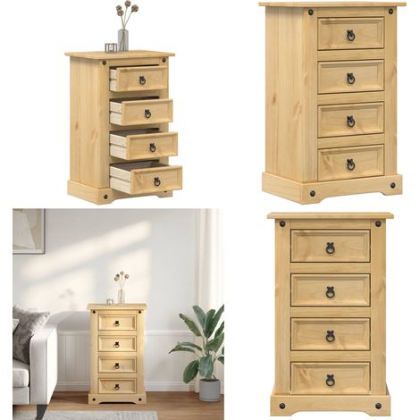 Table de chevet Corona 53x39x84 cm bois de pin massif - Table De Nuit - Meuble De Chambre - Commode - Table Basse - Mobilier Bois - Home & Living (1/5)