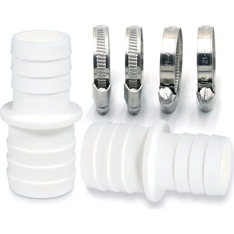 Lot de 2 raccords de tuyau avec colliers de serrage - Adaptateur de tuyau de piscine - Double embout de tuyau (2 x 32 à 38 mm) (1/5)