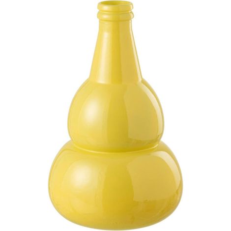 Vase Design en Verre "Cocoon" 45cm Jaune