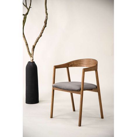 Långön chaise de salle à manger avec accoudoirs marron (1/5)