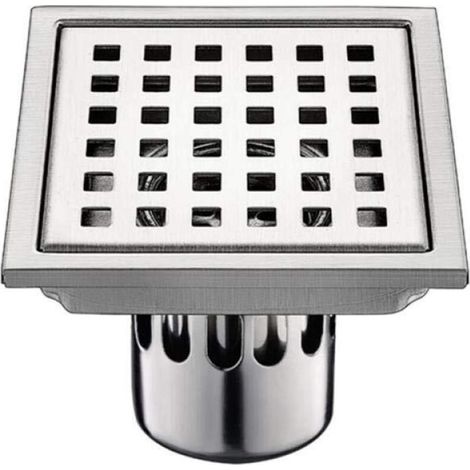 1 Piece Stainless Steel Floor Drain with Grate 15cm 15cm Square Filter Deodorant Anti-Backflow Water Leakage