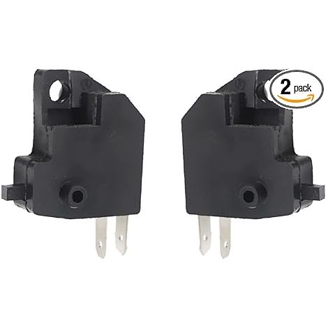 Lot de 2 interrupteurs de feu stop pour moto, kit pour maître-cylindre de frein hydraulique avant, pièce de rechange universelle pour guidon de véhicules tout-terrain (noir) (1/5)