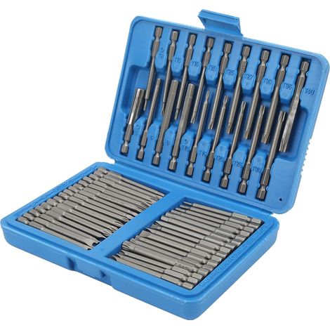 Jeu d'embouts de sécurité 50 pièces – Longueur 75mm – Acier au chrome-vanadium – Compatible visseuses – Boîte de rangement incluse