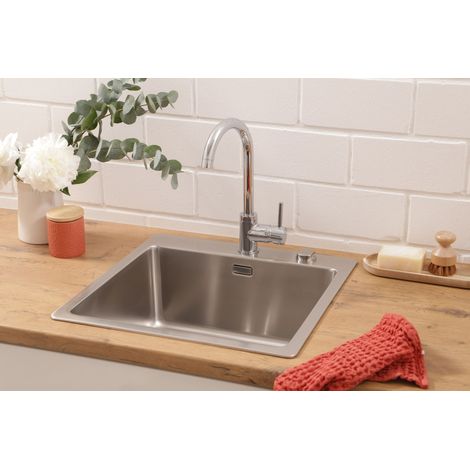 Lavello da incasso in acciaio inox, lavello da cucina, lavello 50 x 50 cm Respekta Chicago (1/5)