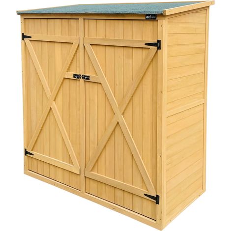Axi Casper Armoire De Jardin En Bois Brun  149 X 78 X 164 Cm - Armoire Exterieur, Armoire À Outils / Meuble Exterieur Rangement Pour Le Jardin Avec 2 Étagères Fixes
