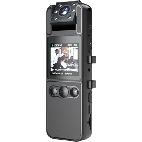 Enregistreur Portable Vidéo Et Audio - Objectif Pivotant 180° - Vision Nocturne - Clip À Ressort - Écran OLED Intégré - Autonomie 6 Heures - Pour Usage Civil (1/5)