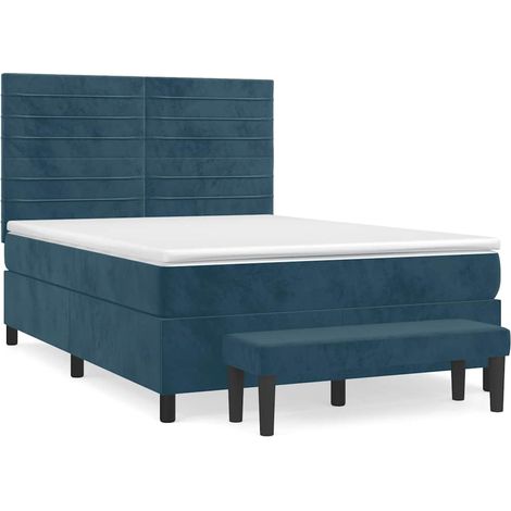 Maison Exclusive - Cama box spring con colchón terciopelo azul os (1/5)