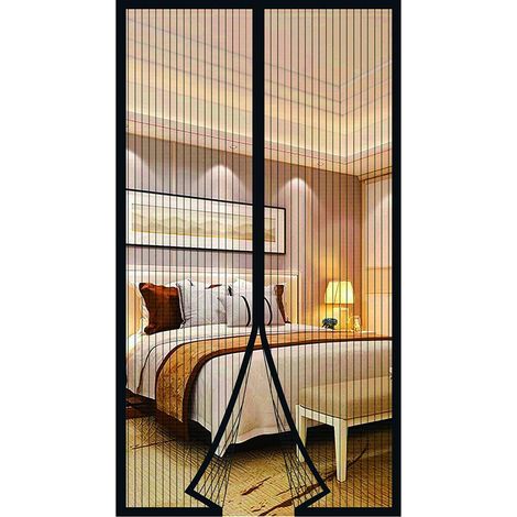 Mosquito Net Door Window Magnetic Magnetic, Anti-Fly Curtains for Door, Insect Screen Canvas Curtains, Mosquito Net Sliding Bay Window, Magnetic Mosquito Net Without Drilling (120 x 210cm, Black)