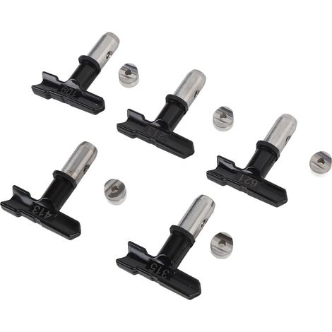 Lot de 5 embouts pour pistolet à peinture sans air, pièces détachées pour machine à peindre, buses noires 109 213 315 413 621 (1/5)