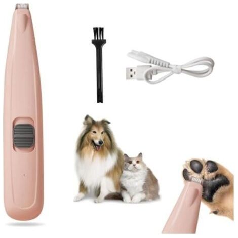 Tondeuse à poils de pattes de chien, rechargeable par USB, 40 dB à faible bruit, avec LED, pour pattes, yeux, oreilles, (1/5)
