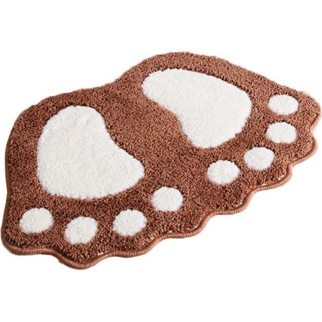 Slip Polyester Bath Mat with Creative Footprint Design Water