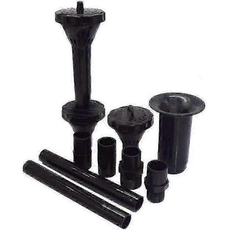 9pcs Small Black Nozzle Heads Kit for Pond & Pool Submersible Fountain Pump (1/5)