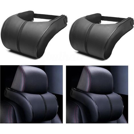 Oreiller de Cou de Voiture Automatique, Douceur Oreiller D'appui-tête de Voiture Oreillers en Mousse à Mémoire de Forme Siège de Repos de Cou Siège en Cuir Noir Coussin (1/5)