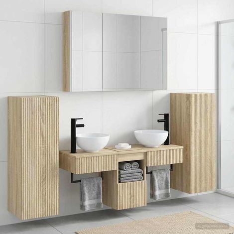 vidaXL Bathroom Furniture Set 6 pcs Sonoma Oak (1/5)