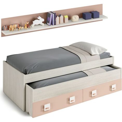 Cama NUBE doble dos cajones y estante (1/10)