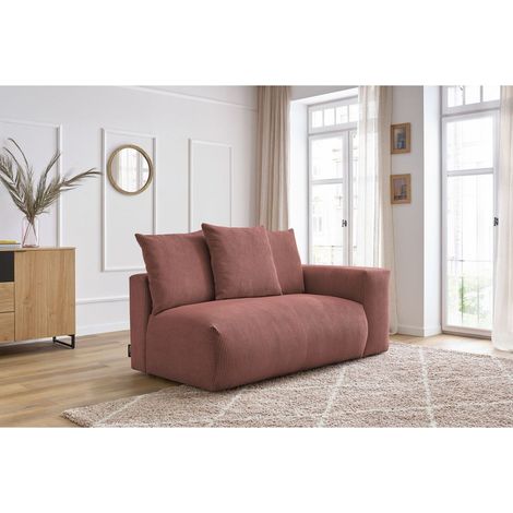 BOBOCHIC - Chauffeuse 2 places avec accoudoir pour canapé modulable VOLTAIRE Angle droit Rose (1/5)