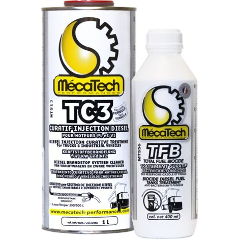 Kit biocide et curatif Diesel, 1L + 400mL - Mecatech