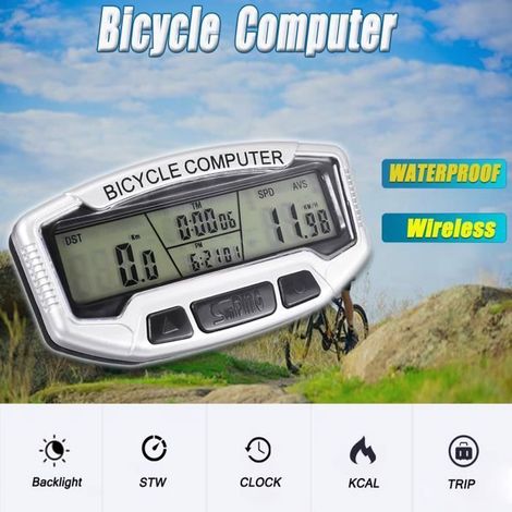 TEMPSA Compteur de Vitesse Pr Cycle Vélo Odomètre Ordinateur Etanche Horloge Rétro-éclairage (1/4)