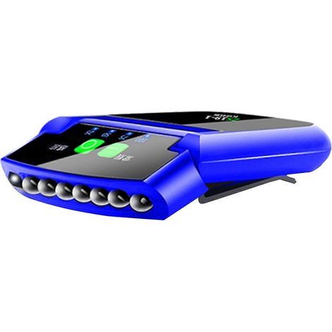 Lampe de pêche, de randonnée et de vélo, réglable, rechargeable par USB, LED, à clipser sur une casquette, un chapeau, une lampe frontale, un casque ou un guidon, bleue (1/5)