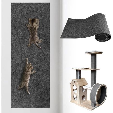 Grattoir Chat Autocollant Griffoir Chat Griffe Chat Tapis Grattoir pour Chat pour Mur et Coin(200 x 40 cm) (1/4)