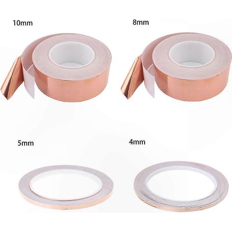 Ruban adhésif en cuivre conducteur, simple face, pour bricolage, blindage EMI, mise à la terre, colle pour PDA/PDP, largeurs 4mm/5mm/8mm. (1/3)