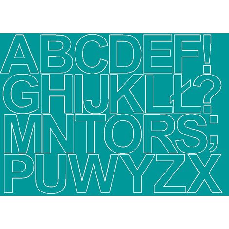 Lettres autocollantes de 8 cm, turquoise brillant