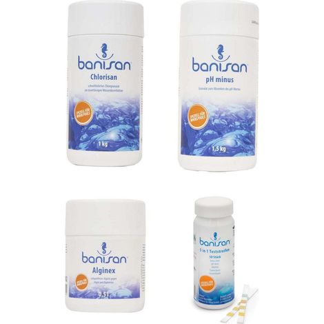 Banisan Wasserpflege-Set Chlorchranulat pH-Minus Algen Teststreifen Whirlpoolpflege-Set (1/4)