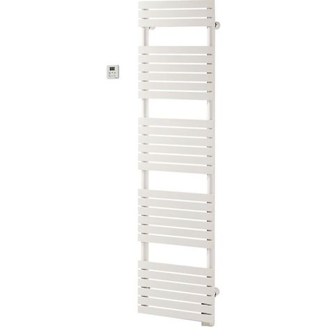 Acova – Sèche-serviette mixte 614W/600W – Tubes plats effilés – Fixation Claustra – Régulation programmable – Design blanc Pure White RAL 9016 (1/6)