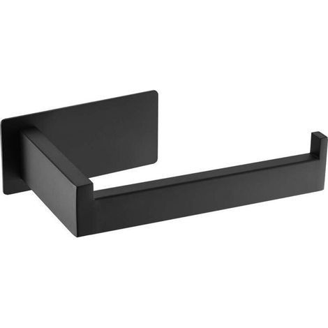 Toilet paper holder, wall-mounted toilet paper holder, 304 stainless steel toilet paper roll holder, no drilling toilet paper holder, 3M adhesive, black (1/5)