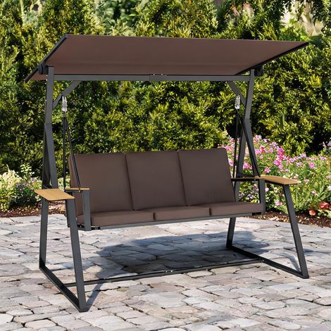 Hamac marrón en métal Poliéster 222 x 131 x 175 cm (1/5)
