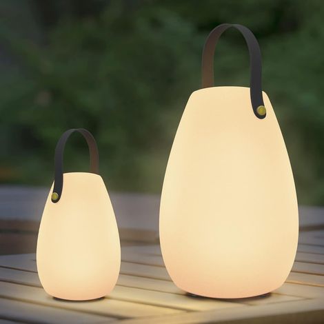 Lampe de table LED extérieur 2 pièces avec Télécommande Blanc chaud 8 couleurs Intensité variable Lampe de Table sans fil étanche IP44 Décoration idéale pour votre maison et jardin (Silicium) (1/5)