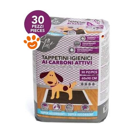 Leopet Tappetini ai Carboni
Attivi (60x90) Igienici Assorbenti - Confezione 30 Tappetini - Tappetini Assorbenti