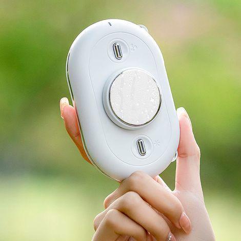 Nackenventilator, Mini-Tragventilator, komfortabler Gartenventilator, USB-aufladbar, weiß. (1/5)