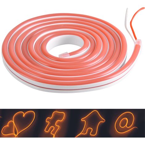 Ruban LED néon 12V 2m orange IP65 étanche déco Polux (1/5)