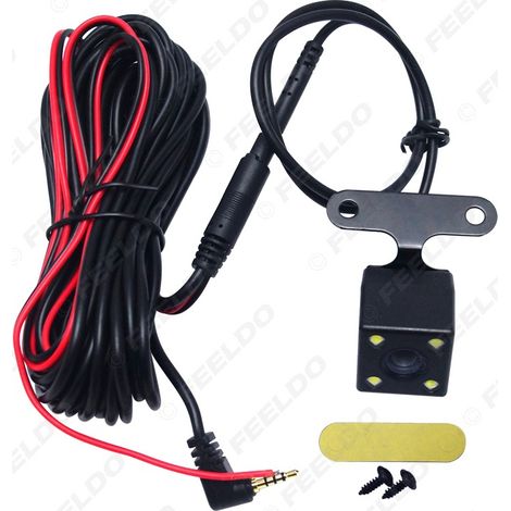 DVR universel pour voiture 4 broches 2,5 mm avec caméra de recul et éclairage LED