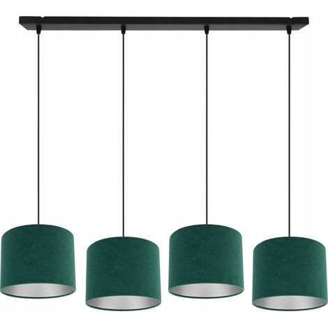 LAMPADA A SOSPENSIONE, LAMPADARIO DA SOFFITTO, CROMO, PARALUME IN VELLUTO (1/5)