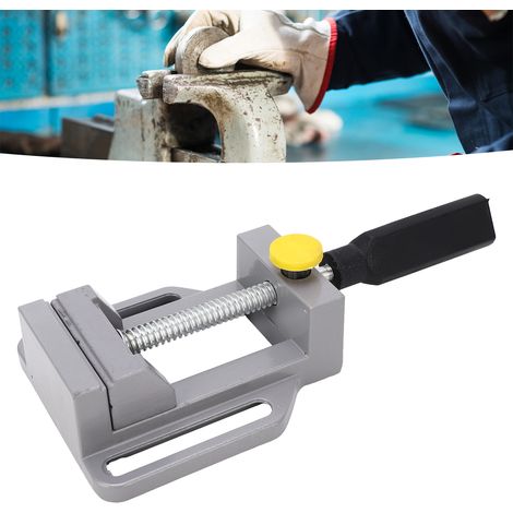 Le mini étau d'établi à mâchoires plates peut être utilisé avec les supports de perceuse à colonne et les serre-joints à angle droit rapides. (1/5)