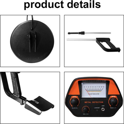 Jeffergarden Détecteur de métaux souterrain GTX4030, portable, détachable, facile à installer, haute sensibilité, avec bobine de recherche étanche, pour enfants et adultes-DOU
