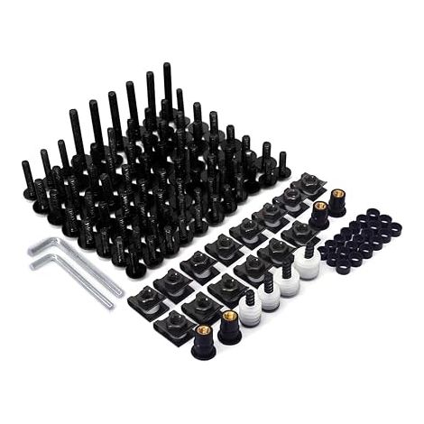 Vis Carenage Moto,Vis Fixation Carenage Universels-Noir (1/5)