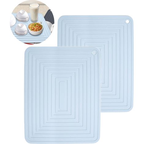 Lot de 2 grands dessous de plat en silicone pour plats chauds/maniques de casseroles résistantes à la chaleur, antidérapants, épais et flexibles, pour table de cuisine (1/5)
