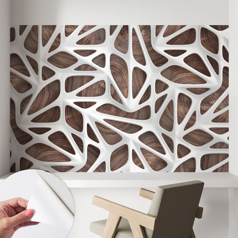 Papier peint autocollant à motifs décoratifs pour salon chambre et bureau Décoration murale élégante avec colle Harmonie dynamique 104x70 cm (1/5)