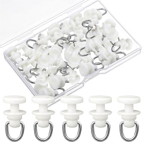 Crochets de tringle à rideaux en plastique, accessoires pour rideaux coulissants de plafond, pour salon, chambre, douche, camping-car (50 pièces) (1/5)