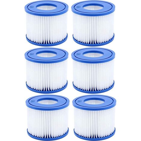 Lot de 6 filtres pour spa compatibles avec Bestway et Intex Type VII E Type D et VII élément filtrant de rechange compatible avec Bestway 58318 (1/5)
