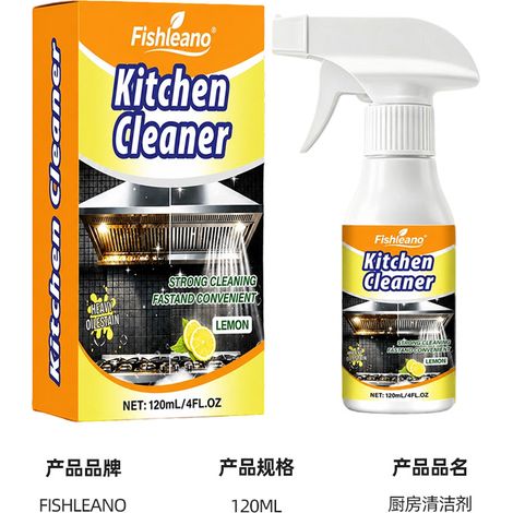 Fishleano Küchenreiniger, Haushaltsreinigungsmittel für die Küche, speziell zur Entfernung von Ölflecken auf Küchenutensilien und Kochfeldern. (1/5)