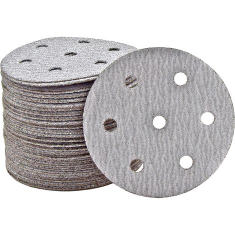 MioTools Shark Klett-Schleifscheiben, 90 mm, 7-Loch, f. Exzenterschleifer, Normalkorund (50 Stk.) K400