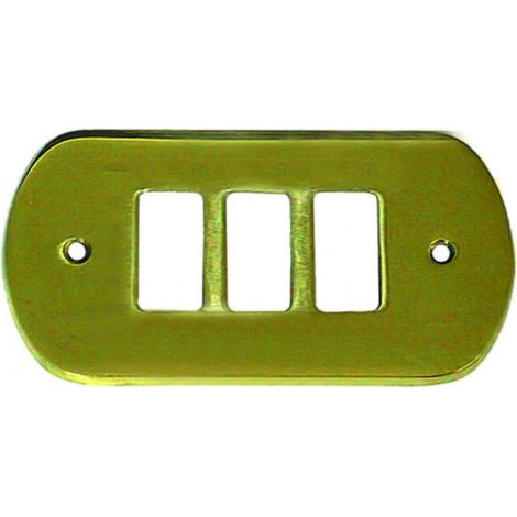 Coprinterruttori bordo tondo 3 posti in ottone satinato - in ottone satinato - 10 pz